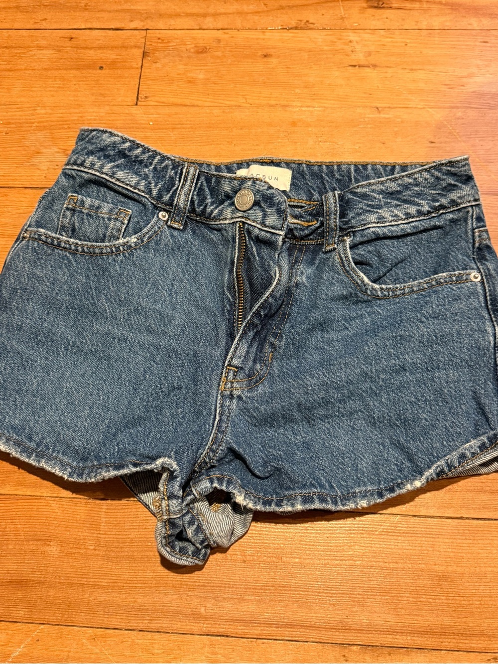 Denim High-Waist Cutoff Shorts - Blue